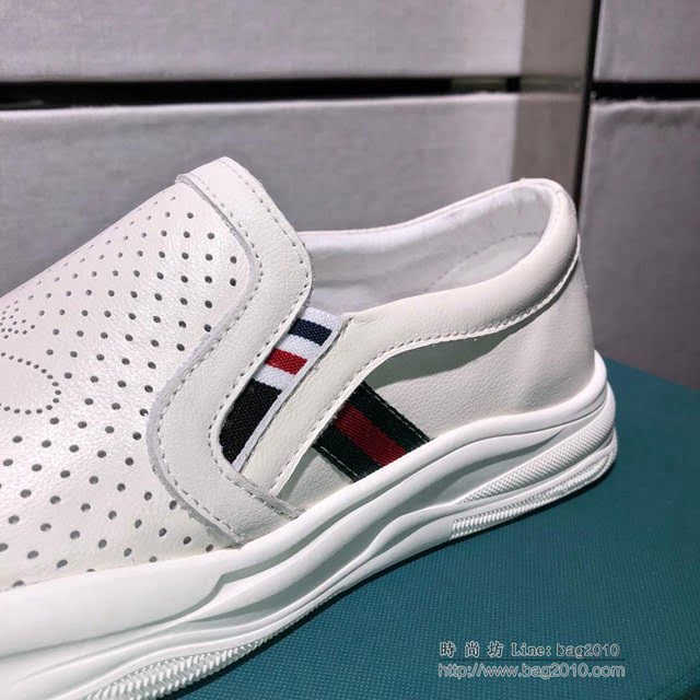 GUCCI男鞋 2019早春 官網最新款 休閒時尚男鞋 古馳小白鞋 Gucci牛皮鞋  hdnx1014